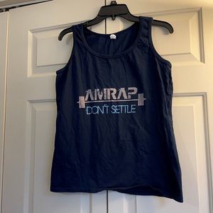 New Navy blue  tank top amrap Don’t settle.